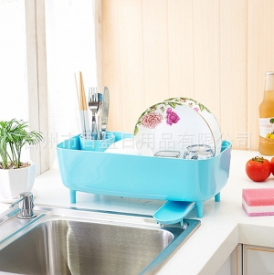 批發創意廚房置物架 塑料加厚滴水碗碟收納架 濾水瀝水碗架送海綿